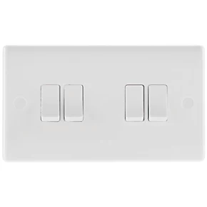 British General 800 Series 10AX 4-Gang 2-Way Light Switch White 2 British General 800 Series 10AX 4-Gang 2-Way Light Switch White - Image 2