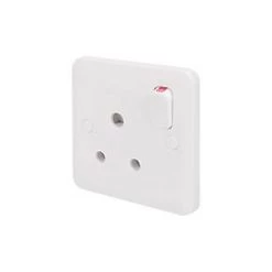 Schneider Electric Lisse 15A 1-Gang SP Switched Round Pin Plug Socket White