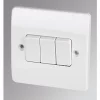 MK Logic Plus 10AX 3-Gang 2-Way Light Switch White