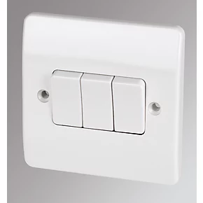 MK Logic Plus 10AX 3-Gang 2-Way Light Switch White 1 MK Logic Plus 10AX 3-Gang 2-Way Light Switch White