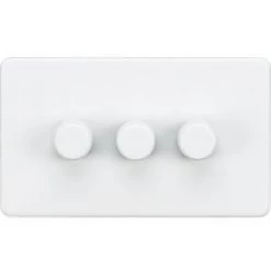 Knightsbridge SF2183MW 3-Gang 2-Way LED Dimmer Switch Matt White