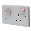Crabtree Instinct 45A 2-Gang DP Cooker Switch & 13A DP Switched Socket White with LED