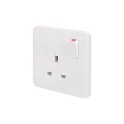 Schneider Electric Lisse 13A 1-Gang DP Switched Plug Socket White