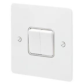MK Edge 20AX 2-Gang 2-Way Light Switch White with Colour-Matched Inserts 1 MK Edge 20AX 2-Gang 2-Way Light Switch White with Colour-Matched Inserts
