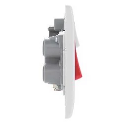 British General 800 Series 45A 2-Gang DP Cooker Switch & 13A DP Switched Socket White with LED -White Switches & Sockets Sales Store 137HV A2