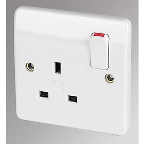 MK Logic Plus 13A 1-Gang DP Switched Plug Socket White 1 MK Logic Plus 13A 1-Gang DP Switched Plug Socket White