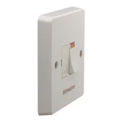 Crabtree Capital 13A Switched Dishwasher Fused Spur with Neon White -White Switches & Sockets Sales Store 1596J A2