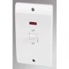MK Logic Plus 50A 2-Gang DP Control Switch White with Neon