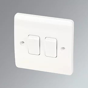MK Logic Plus 10AX 2-Gang 2-Way Light Switch White 1 MK Logic Plus 10AX 2-Gang 2-Way Light Switch White
