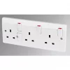MK Logic Plus 13A 3-Gang DP Switched Plug Socket White