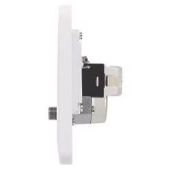 Schneider Electric Lisse 2-Gang Quadruplex Multimedia Socket White with White Inserts -White Switches & Sockets Sales Store 1900J A2