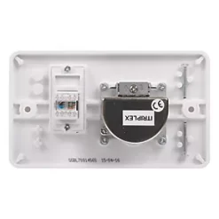 Schneider Electric Lisse 2-Gang Quadruplex Multimedia Socket White with White Inserts -White Switches & Sockets Sales Store 1900J A3