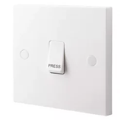 British General 900 Series 10AX 1-Gang 2-Way 'Press' Retractive Switch White