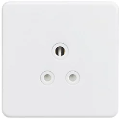 Knightsbridge SF5AMW 5A 1-Gang Unswitched Socket Matt White with White Inserts