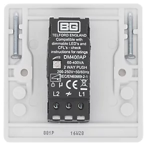 British General 800 Series 1-Gang 2-Way LED Dimmer Switch White 4 British General 800 Series 1-Gang 2-Way LED Dimmer Switch White - Image 4