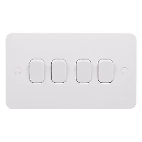 Schneider Electric Lisse 10AX 4-Gang 2-Way 10AX Light Switch White 2 Schneider Electric Lisse 10AX 4-Gang 2-Way 10AX Light Switch White - Image 2