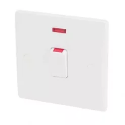 Schneider Electric Ultimate Slimline 20A 1-Gang DP Control Switch White with Neon