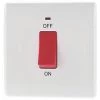 British General 800 Series 45A 1-Gang DP Cooker Switch White with LED