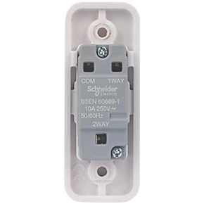 Schneider Electric Lisse 10AX 1-Gang 2-Way Retractive Architrave Switch White 4 Schneider Electric Lisse 10AX 1-Gang 2-Way Retractive Architrave Switch White - Image 4