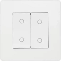 British General Evolve 2-Gang 2-Way LED Double Master Touch Trailing Edge Dimmer Switch Pearlescent White with White Inserts -White Switches & Sockets Sales Store 252PY A2