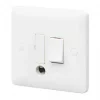 MK Base 13A Switched Fused Spur & Flex Outlet White with White Inserts