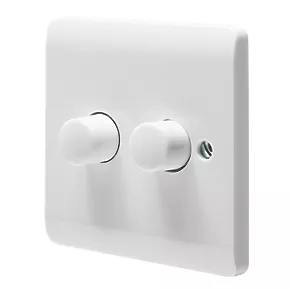Crabtree Instinct 2-Gang 2-Way LED Dimmer Switch White 1 Crabtree Instinct 2-Gang 2-Way LED Dimmer Switch White