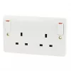 MK Logic Plus 13A 2-Gang DP Switched Plug Socket White