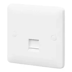 MK Base RJ45 Ethernet Socket White with White Inserts