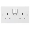 Knightsbridge SN9KW 13A 2-Gang SP Switched Smart Socket White