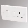 LAP 45A 2-Gang DP Cooker Switch & 13A DP Switched Socket White