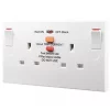 British General 900 Series 13A 2-Gang SP Switched Passive RCD Socket White
