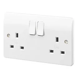MK Logic Plus Rapid Fix 13A 2-Gang DP Switched Socket White with White Inserts 5 Pack 7 MK Logic Plus Rapid Fix 13A 2-Gang DP Switched Socket White with White Inserts 5 Pack -White Switches & Sockets Sales Store 313PH A2