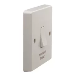 Crabtree Capital 20A 1-Gang DP Immersion Heater Switch White -White Switches & Sockets Sales Store 3298J A2