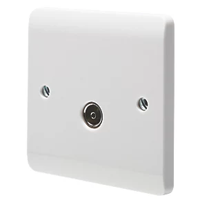 Crabtree Instinct Coaxial TV Socket White 1 Crabtree Instinct Coaxial TV Socket White