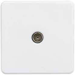 Knightsbridge SF0100MW Coaxial TV Socket Matt White