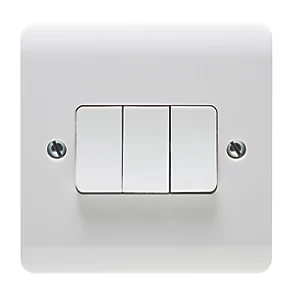 Crabtree Instinct 10AX 3-Gang 2-Way Light Switch White 2 Crabtree Instinct 10AX 3-Gang 2-Way Light Switch White - Image 2