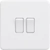 Knightsbridge SF3000MW 10AX 2-Gang 2-Way Light Switch Matt White