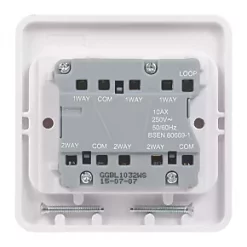 Schneider Electric Lisse 10AX 3-Gang 2-Way 10AX Wide Rocker Light Switch White -White Switches & Sockets Sales Store 3694J A3