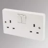 Crabtree Capital 13A 2-Gang DP Switched Plug Socket White