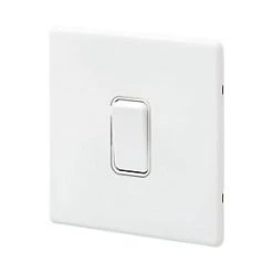 MK Aspect 10AX 1-Gang 2-Way Switch White with Colour-Matched Inserts