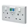 Crabtree Instinct 13A 2-Gang DP Switched Passive RCD Socket White