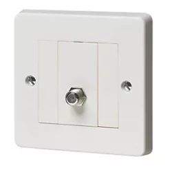 Crabtree Capital F-Type Satellite Socket White with Colour-Matched Inserts