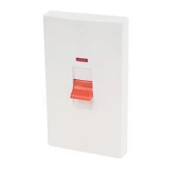 Schneider Electric Ultimate Slimline 50A 2-Gang DP Control Switch White with Neon