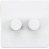 Knightsbridge SF2182MW 2-Gang 2-Way LED Dimmer Switch Matt White