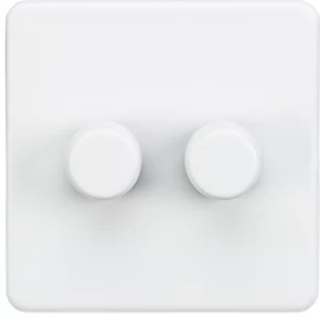 Knightsbridge SF2182MW 2-Gang 2-Way LED Dimmer Switch Matt White 1 Knightsbridge SF2182MW 2-Gang 2-Way LED Dimmer Switch Matt White
