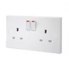 British General 900 Series 13A 2-Gang DP Switched Plug Socket White