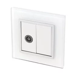 Retrotouch Crystal Coaxial TV Socket White Glass with White Inserts