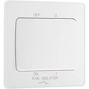 British General Evolve 10A 1-Gang 3-Pole Fan Isolator Switch Pearlescent White with White Inserts 2 British General Evolve 10A 1-Gang 3-Pole Fan Isolator Switch Pearlescent White with White Inserts - Image 2