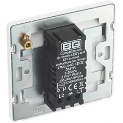 British General Evolve 1-Gang 2-Way LED Trailing Edge Single Push Dimmer Switch with Rotary Control Pearlescent White with White Inserts -White Switches & Sockets Sales Store 475PY A4