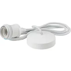 Knightsbridge 8271LMW 1.8m Vintage Long Pendant ES Matt White